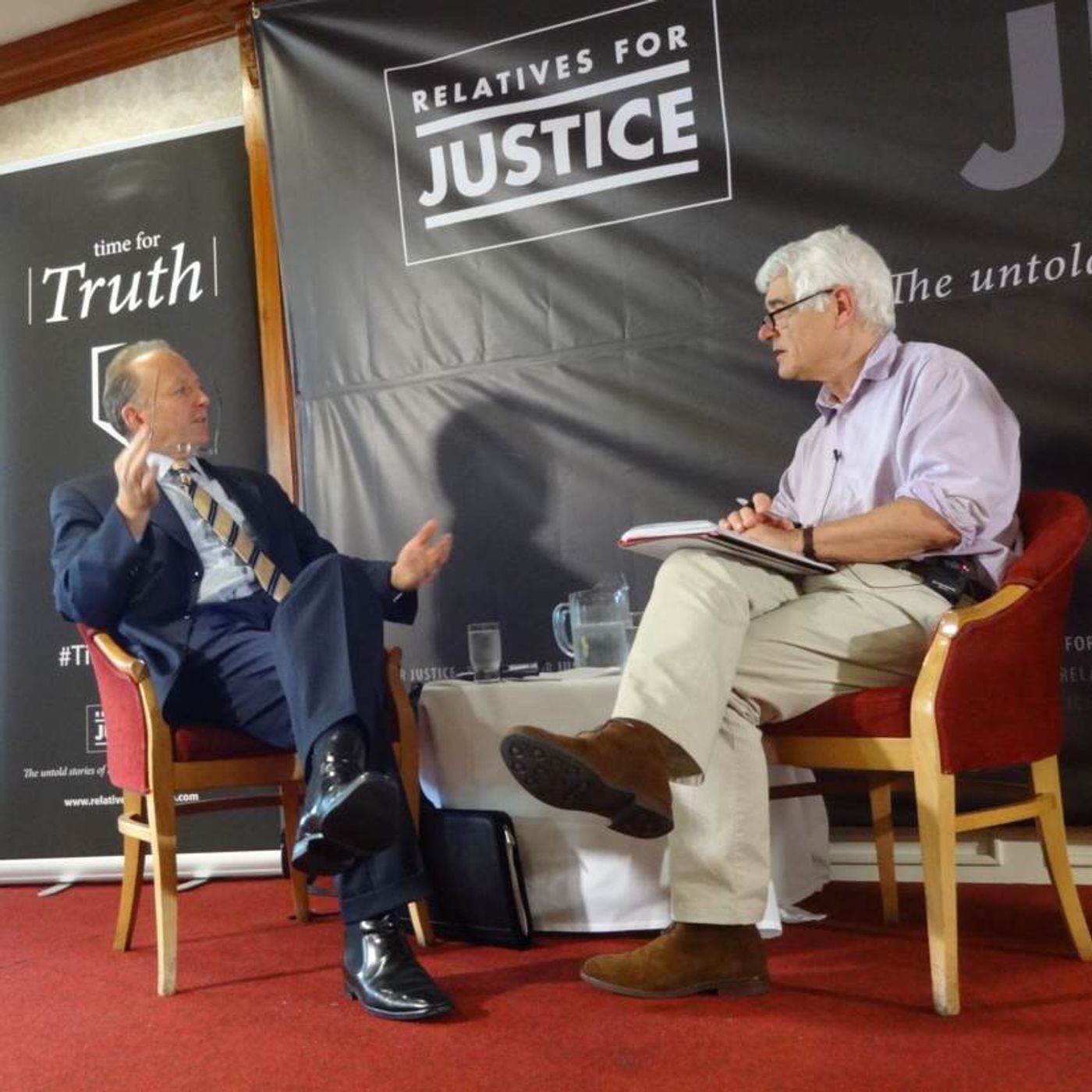 1/4 Sir Hugh Orde in conversation with John Ware @relsforjustice @feilebelfast episode artwork