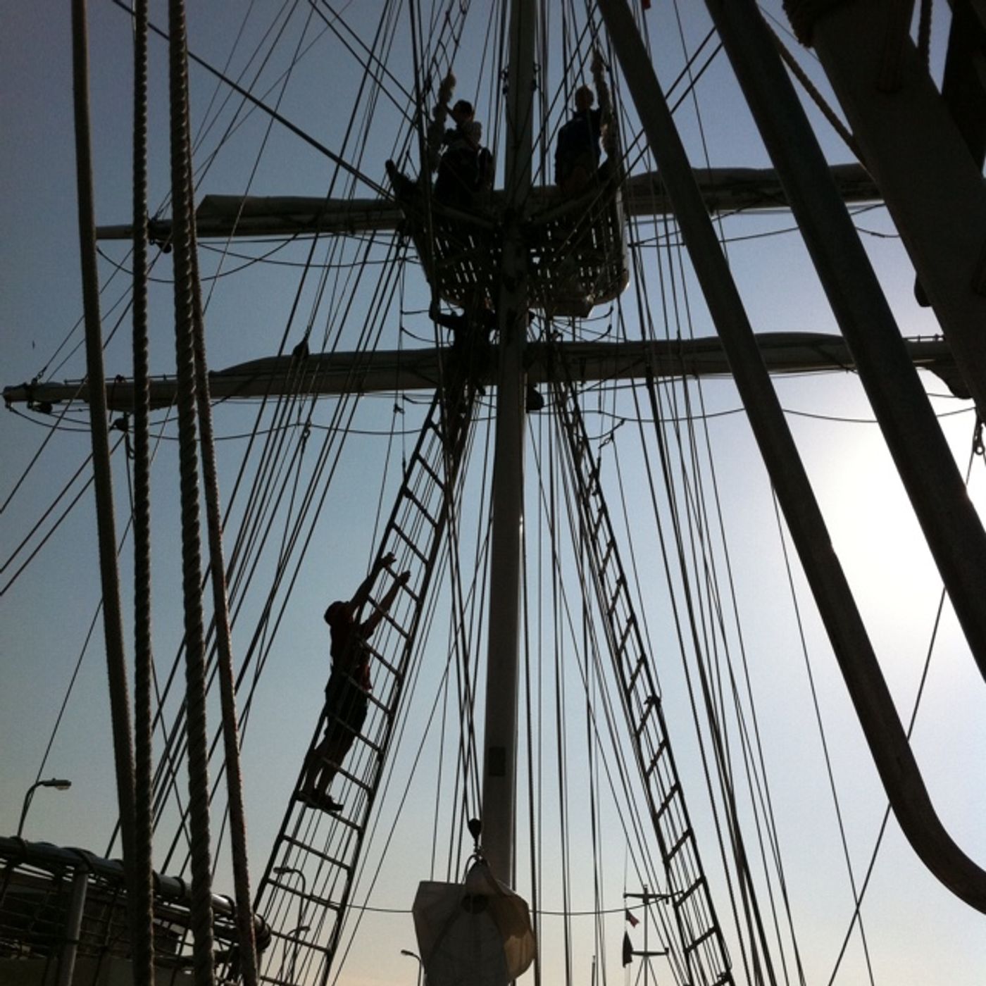 Aboard a square rigger - going aloft