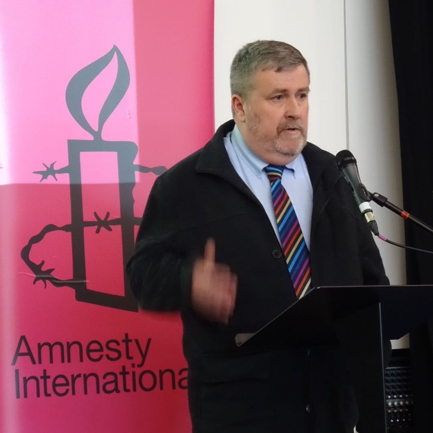 #MyBodyMyRights Cathal Ó hOisín MLA @CathalOhOisin telling his family's story at launch of @AmnestyNI abortion report episode artwork