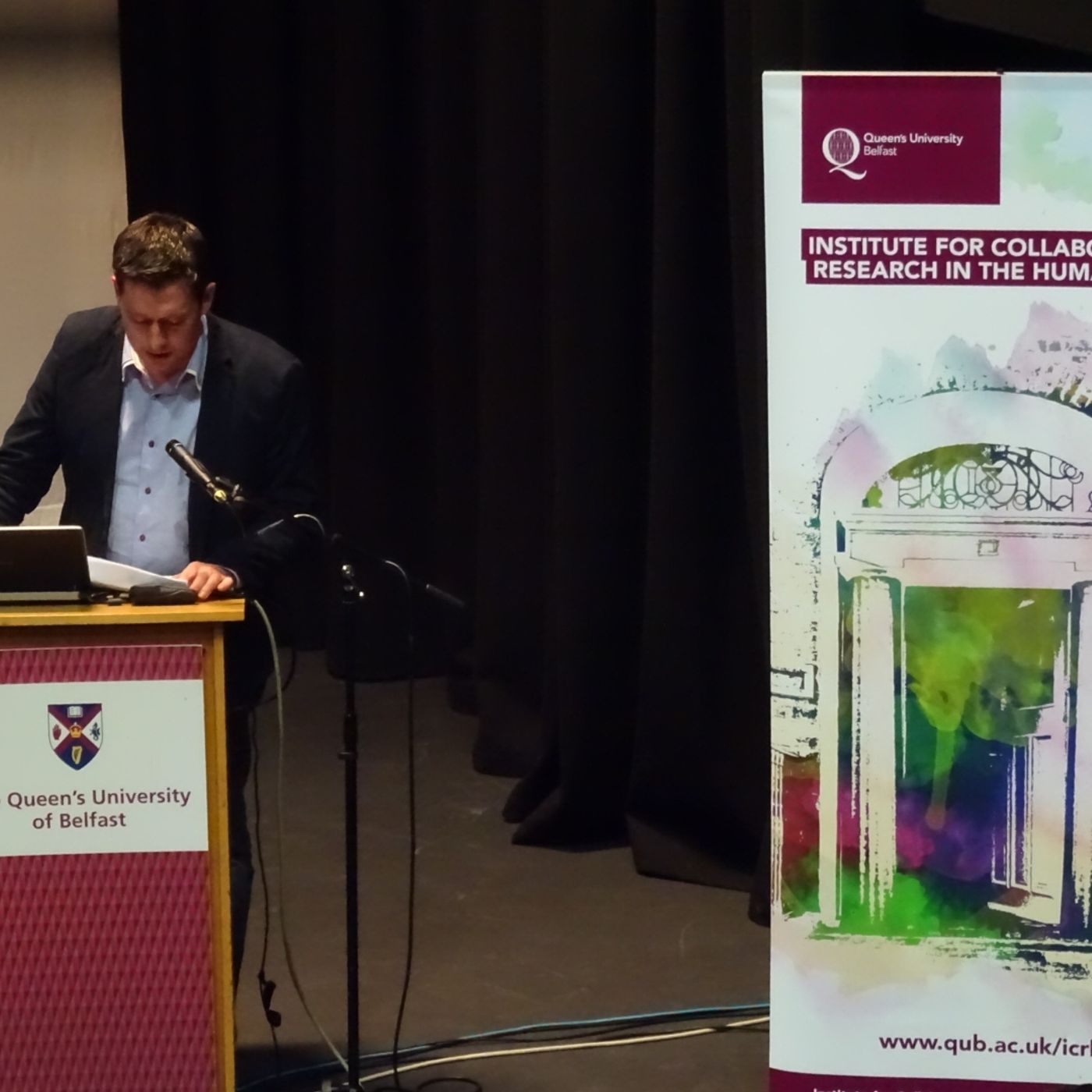 #WorkingClassLife @MichaelPierse delivering closing comments at end of @QUB_Humanities conference episode artwork