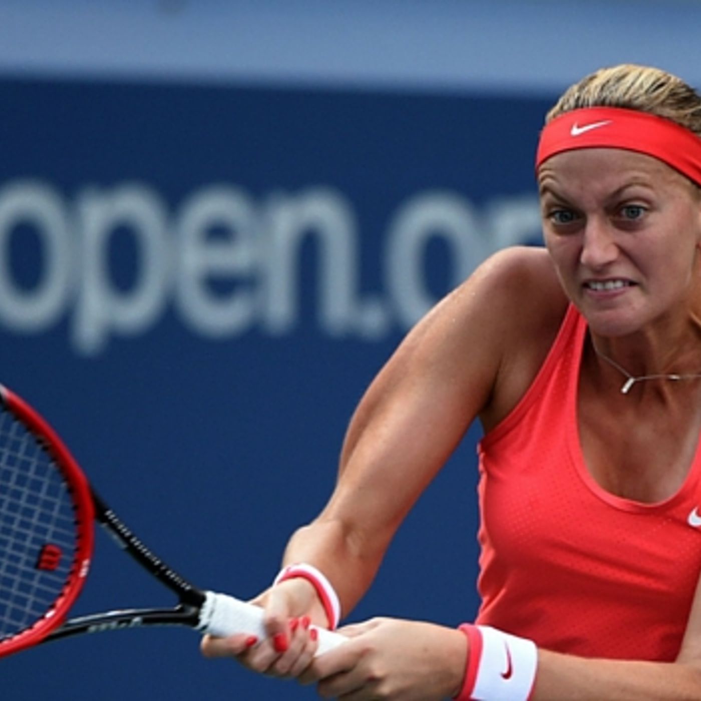 Kvitova takes 1st set on double fault episode artwork