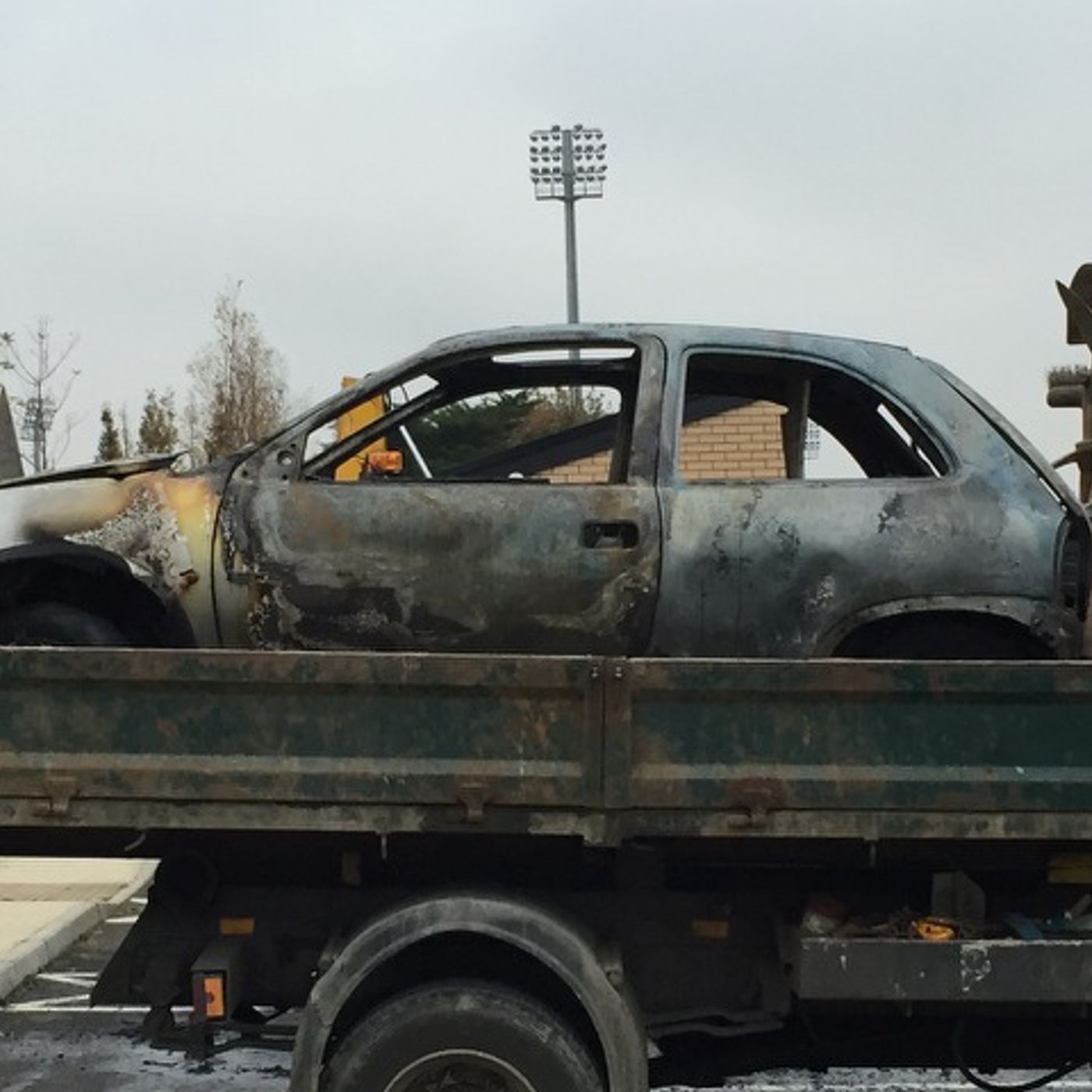 Car set on fire at city cemetery episode artwork