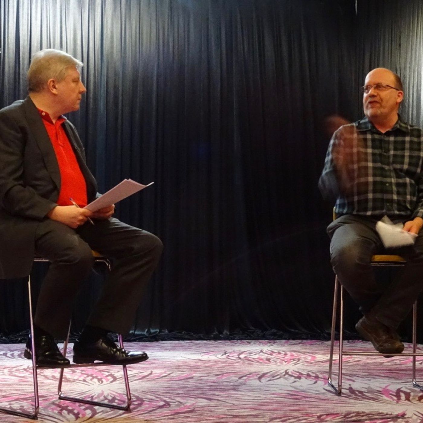 #thebigdebateni @MickNugent and @TheWeeFlea interrogating each other following their opening remarks episode artwork