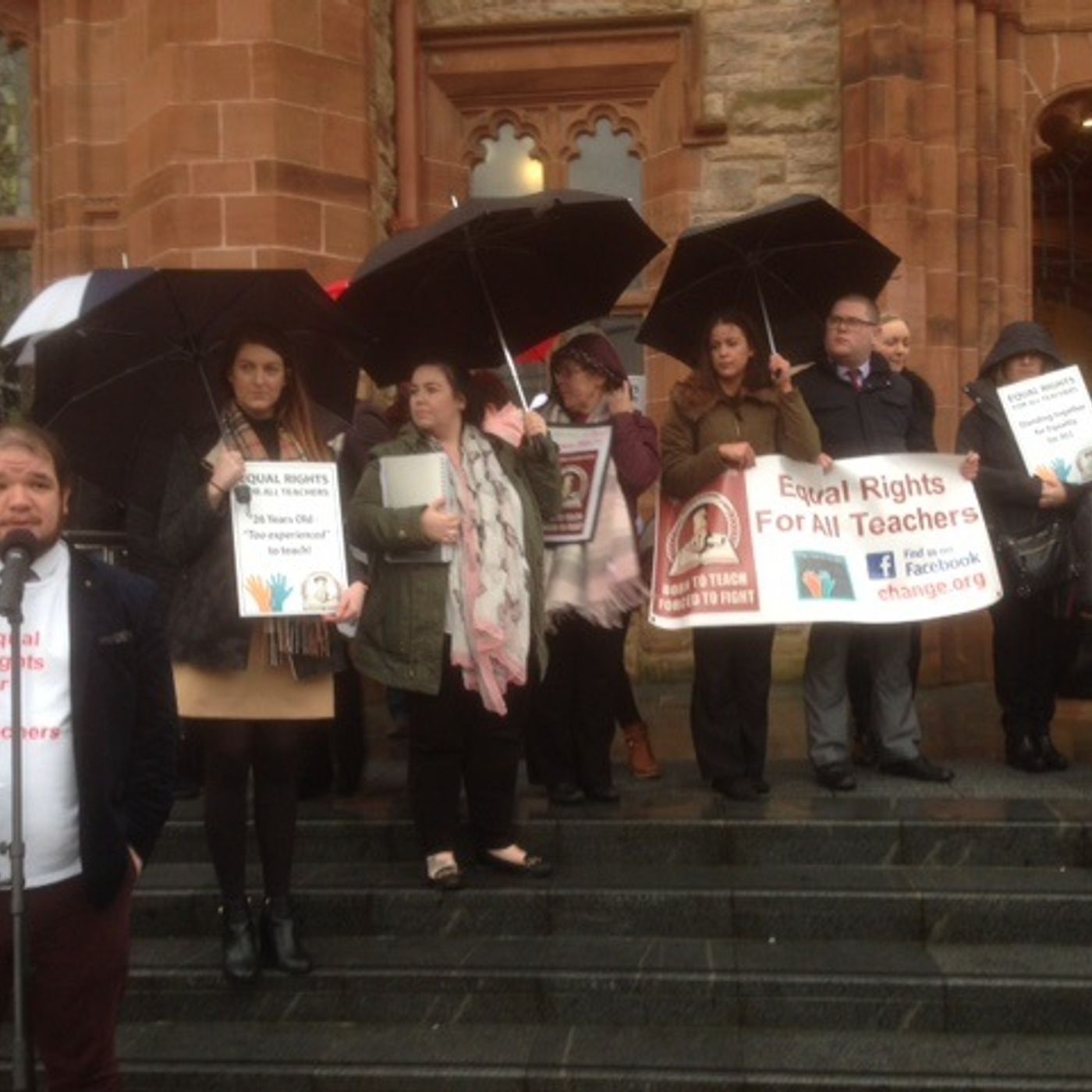 LISTEN - 50 teachers held protest in Guildhall Square calling for scheme to provide jobs for newly qualified teachers to be extended to anyone without a permanent job episode artwork
