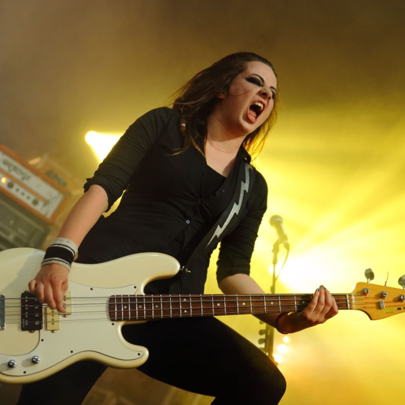 The Amorettes backstage at Download 2016