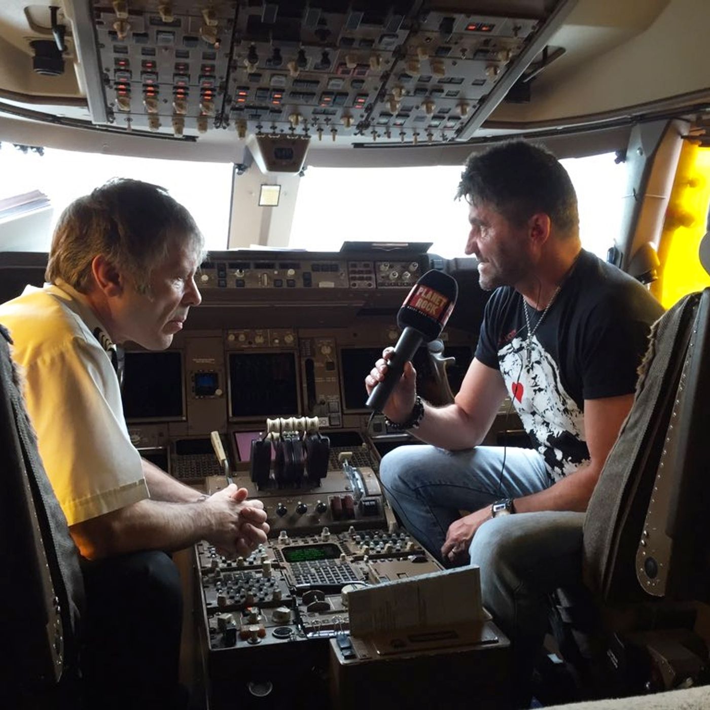 Paul Anthony interviews Iron Maiden's Bruce Dickinson in the Ed Force One cockpit
