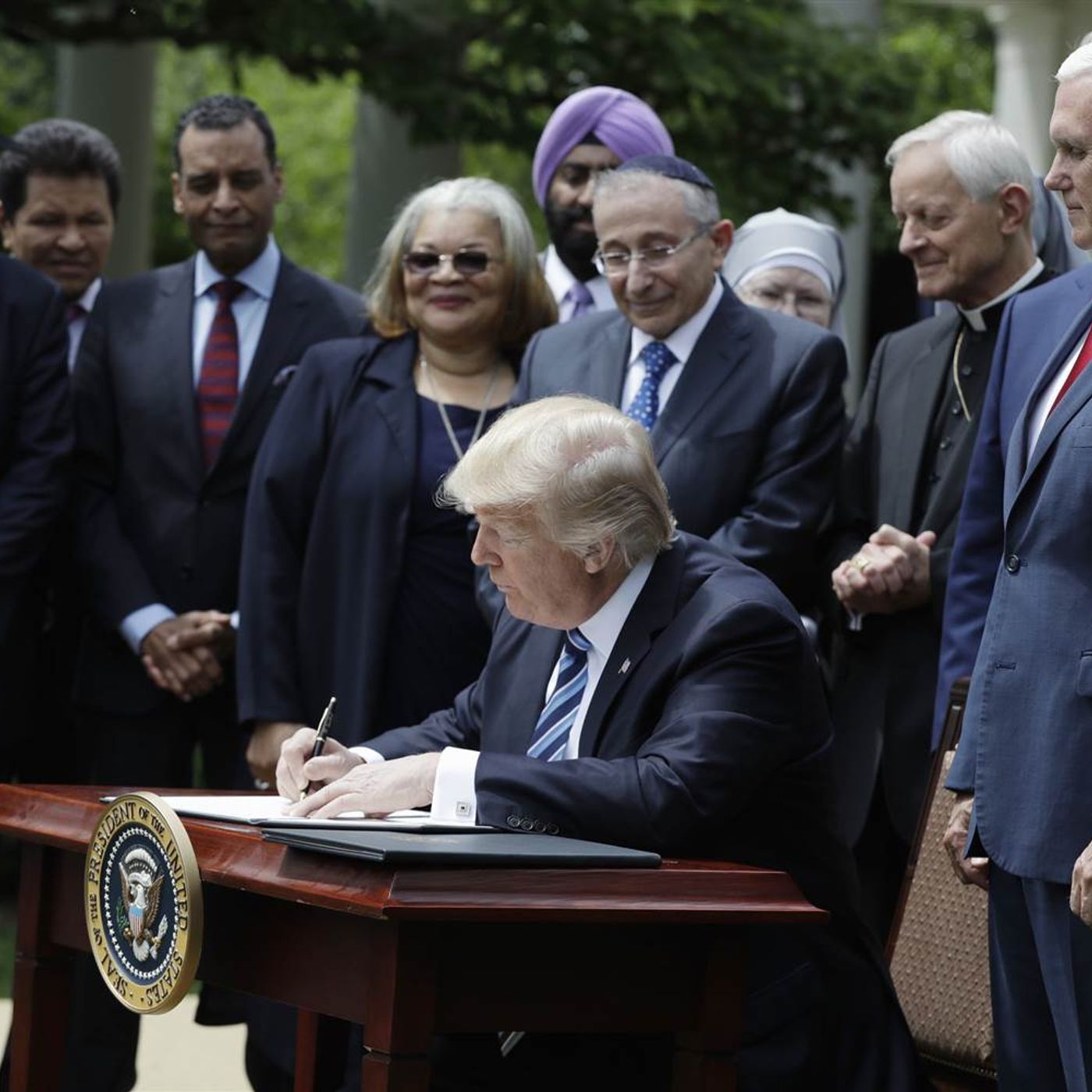 Trump signs executive order eases restrictions on religious participation in politics episode artwork
