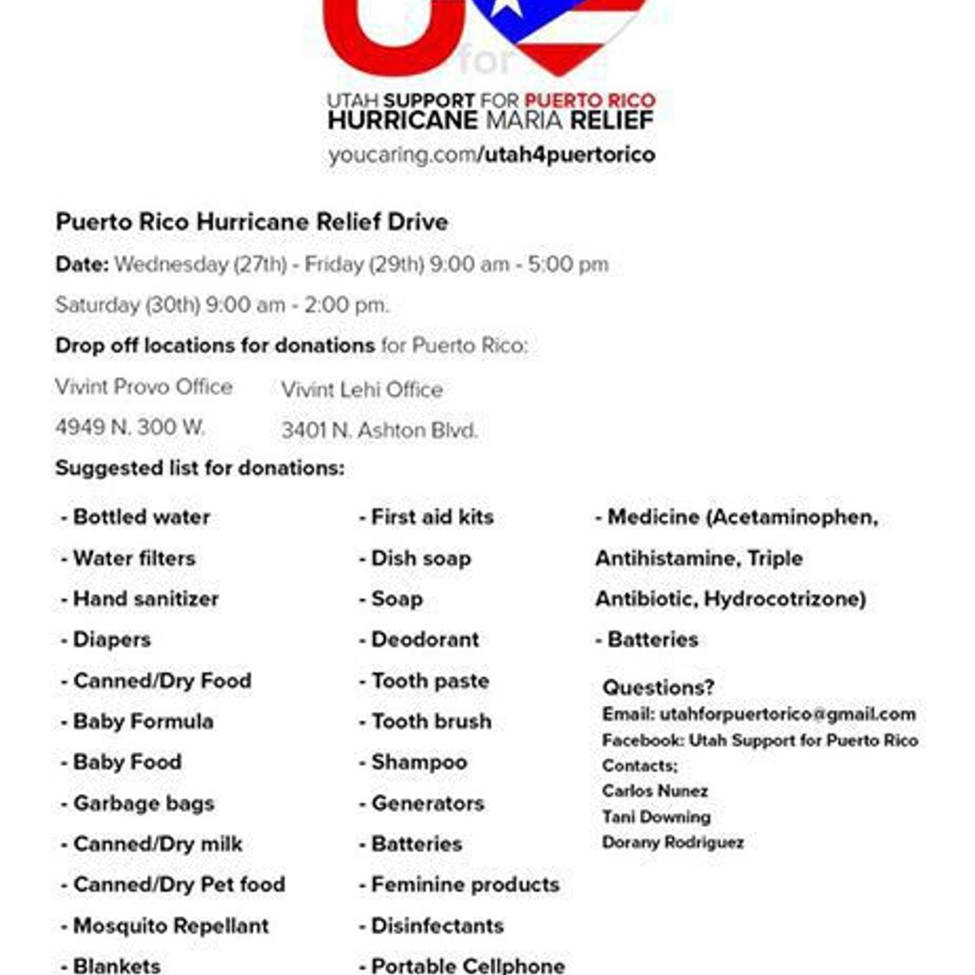 Utahns gathering donations, supplies for Puerto Rico episode artwork