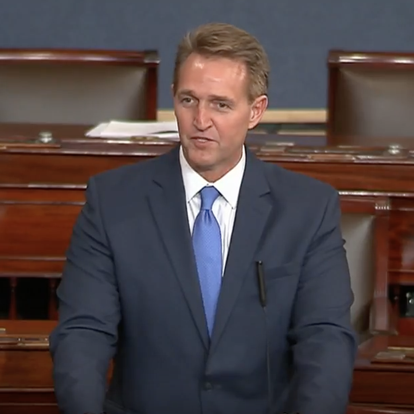 Full audio: Sen. Jeff Flake speaks in defense of free press episode artwork