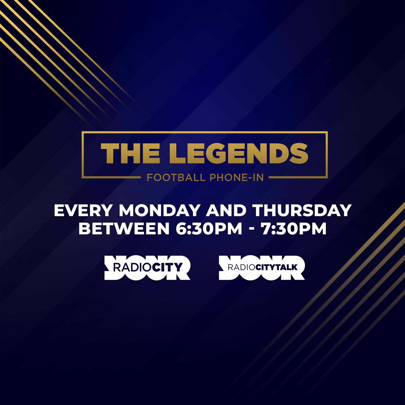 Legends Football Phone In returns Monday 13th August episode artwork