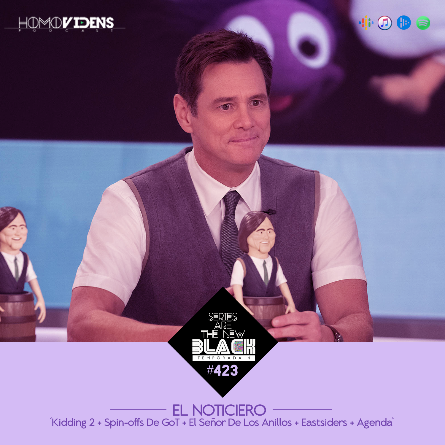S4 Ep23: Series Are The New Black #423: 'El Noticiero: Kidding 2 + Spin-offs De GoT + El Señor De Los Anillos + Eastsiders + Agenda' episode artwork