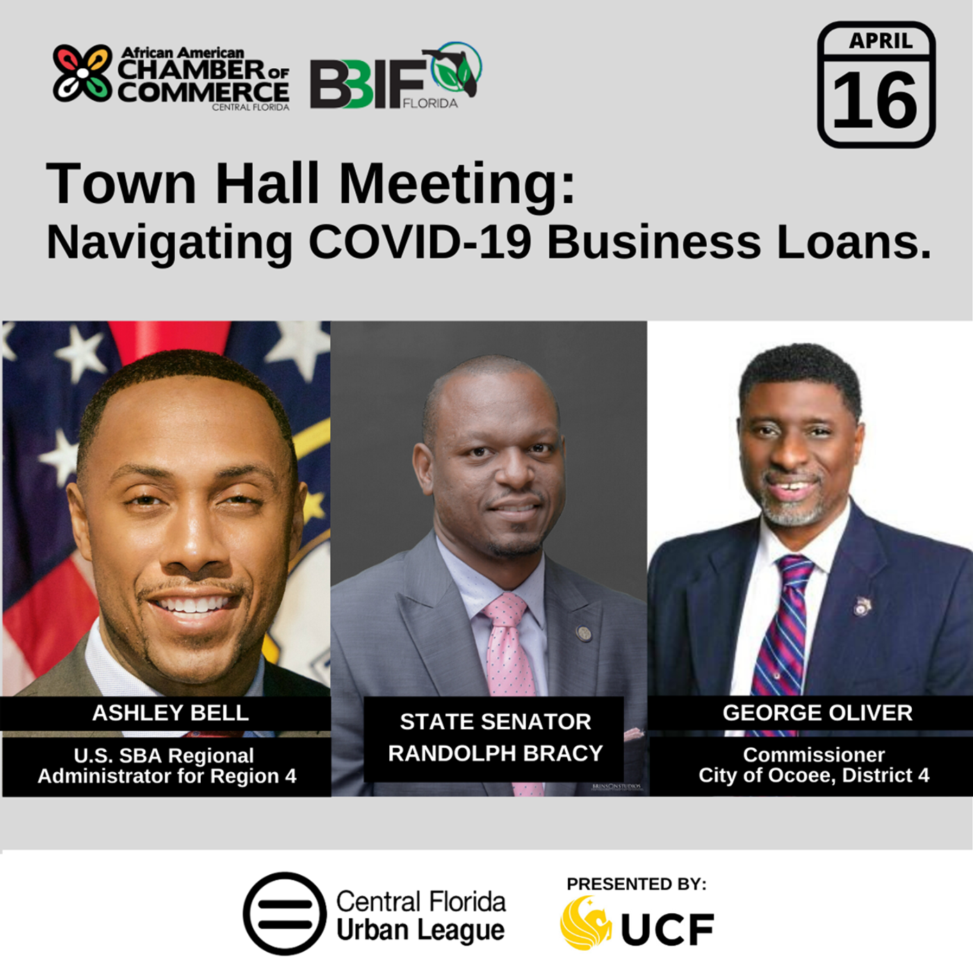 Ocoee Commissioner George Oliver discusses the upcoming COVID-19 Business Loans Town Hall Meeting episode artwork