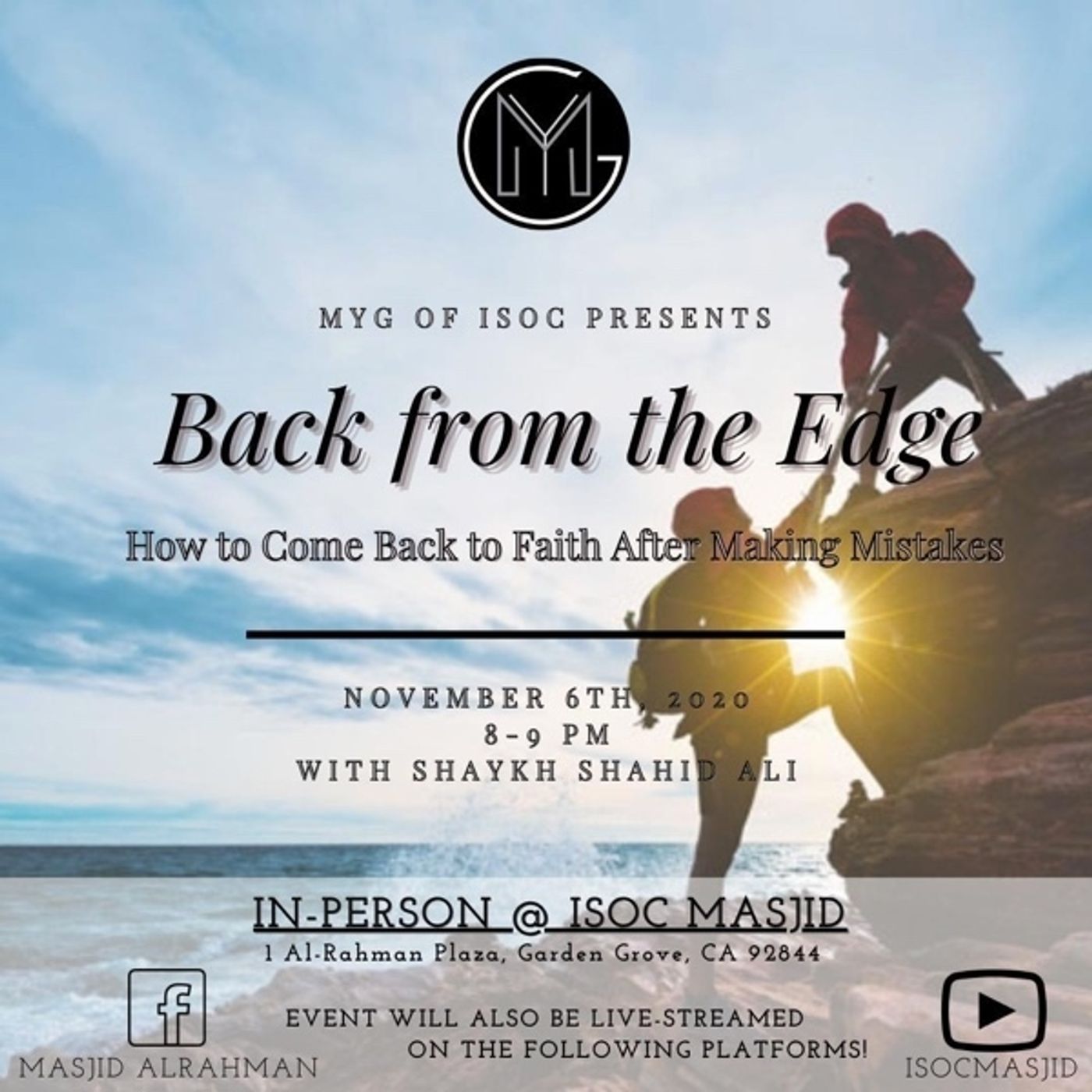 S1 Ep174: MYG Event - "Back from the Edge - How to Come Back to Faith After Making Mistakes" episode artwork