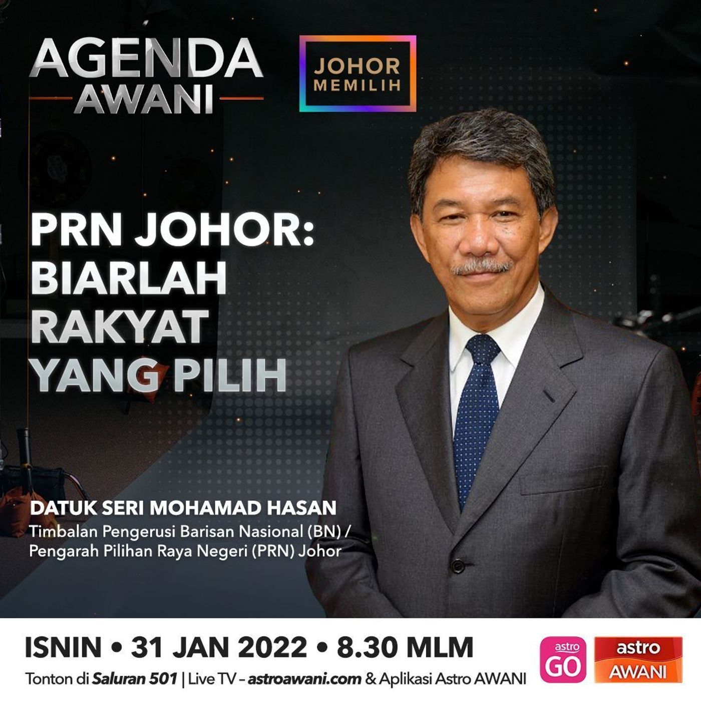 Agenda AWANI: PRN Johor | Biarlah rakyat yang pilih episode artwork