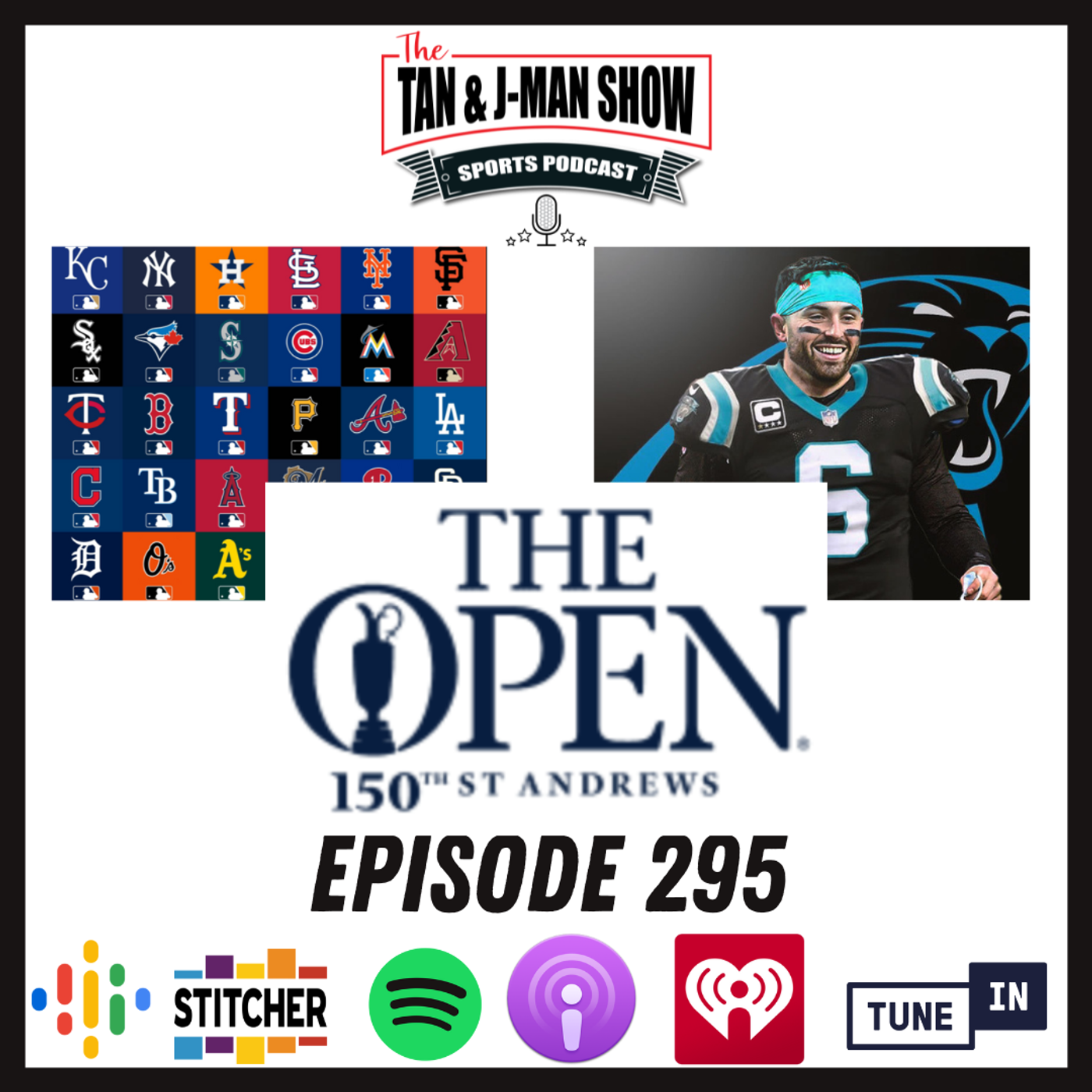 S6 Ep295: Who is the Best Pitcher You've Seen Live? | Baker Mayfield to the Panthers | The Open Preview episode artwork