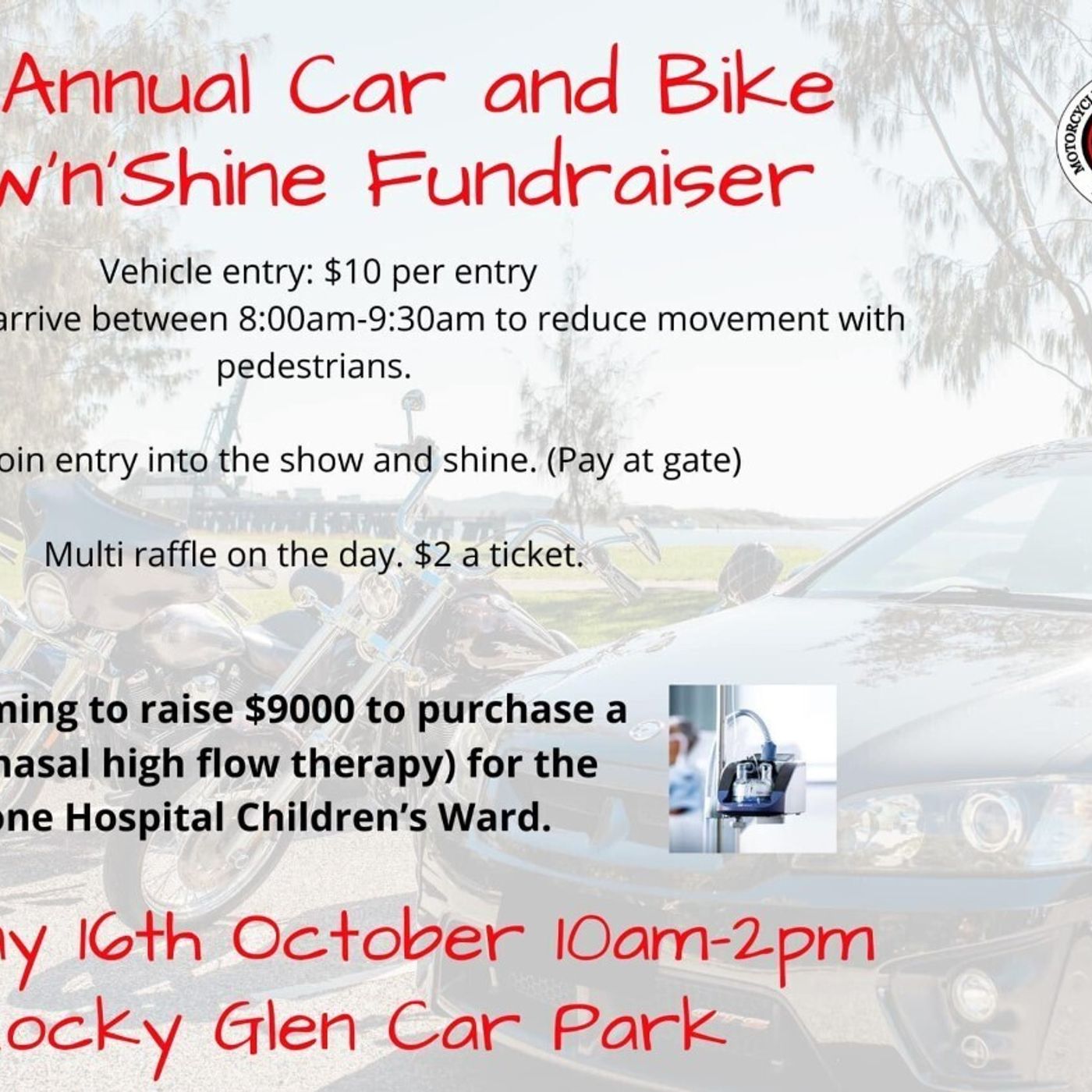 405: M.A.C.E hosting a Show and Shine this Sunday raising money for Gladstone Hospital Childrens Ward episode artwork