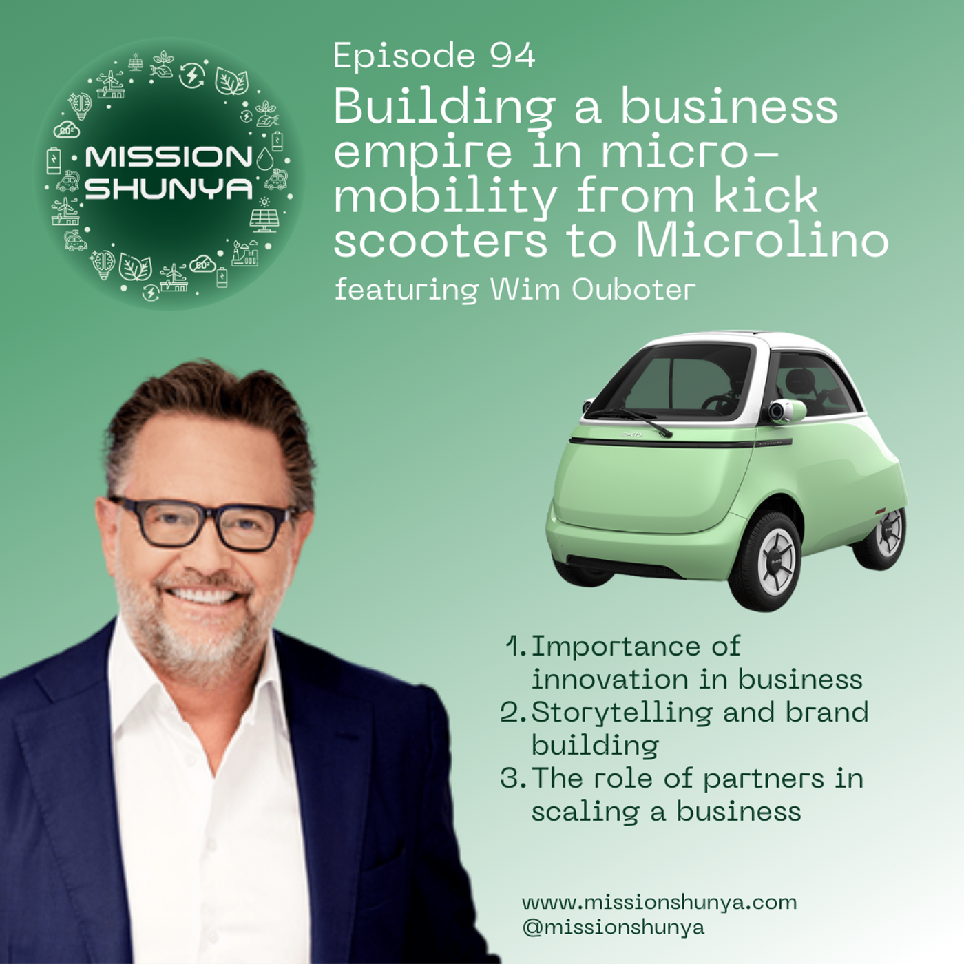 94: Building a business empire in micro-mobility from kick scooters to Microlino ft. Wim Ouboter