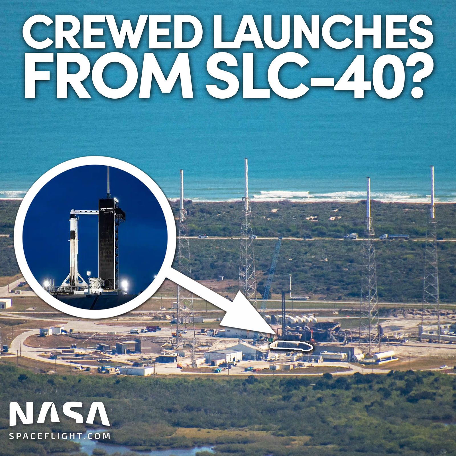 9: Mystery Solved! SpaceX's New Starship Tower & The Secrets at SLC-40 - KSC Flyover