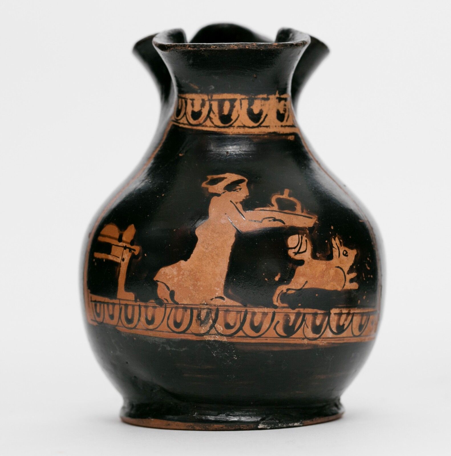 41: Two ancient Athenian vases depicting dogs