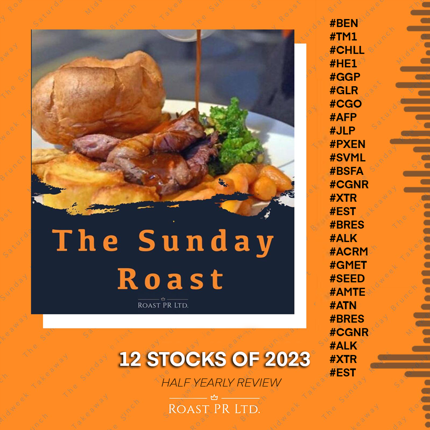 S5 Ep65: Sunday Roast 12 Stocks Of 2023 Half Yearly Review #BEN #TM1 #CHLL #HE1 #GGP #GLR #CGO #AFP #JLP #PXEN #SVML #BSFA #CGNR #XTR #EST #BRES #ALK #ACRM #GMET #SEED #AMTE #ATN #BRES #CGNR #ALK #XTR #EST episode artwork