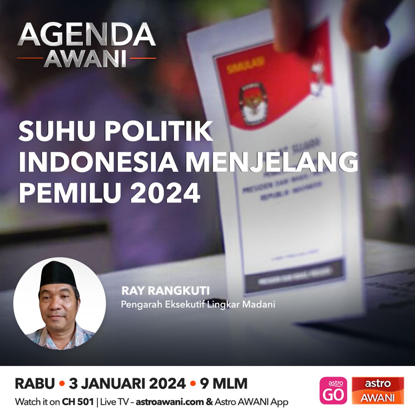 Agenda AWANI: Suhu politik Indonesia menjelang PEMILU 2024 episode artwork