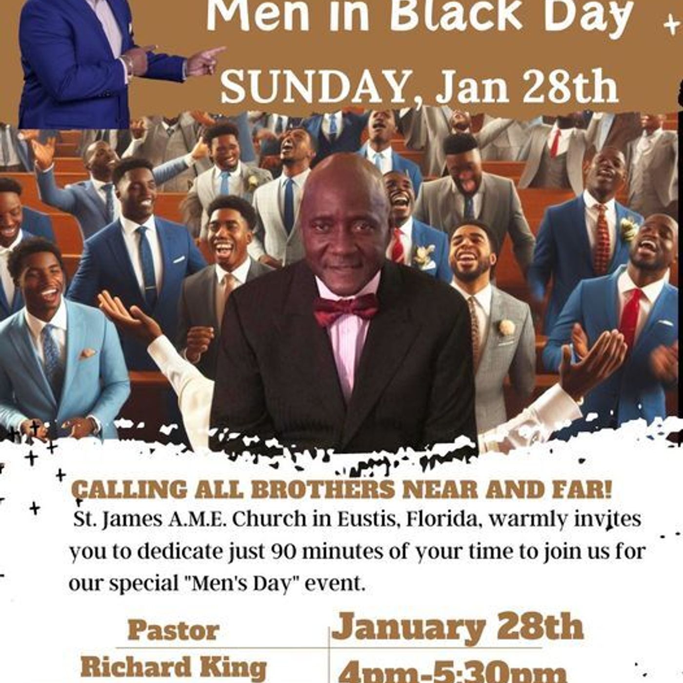 Rod Love on the upcoming "Men in Black Day" at St. James AME Church in Eustis, Florida episode artwork