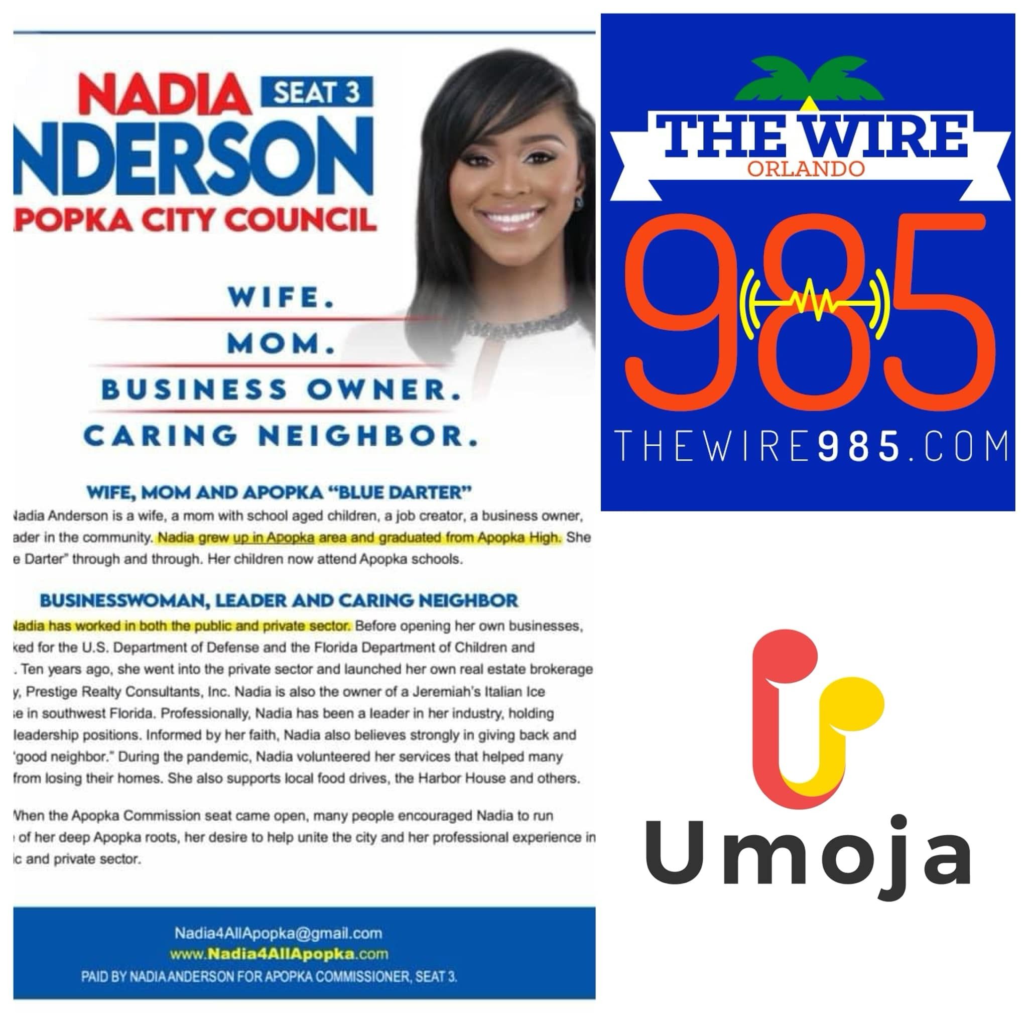 Don't miss this exclusive interview on 98.5 The Wire with Nadia Blackmon-Anderson, Apopka City Commissioner Candidate episode artwork
