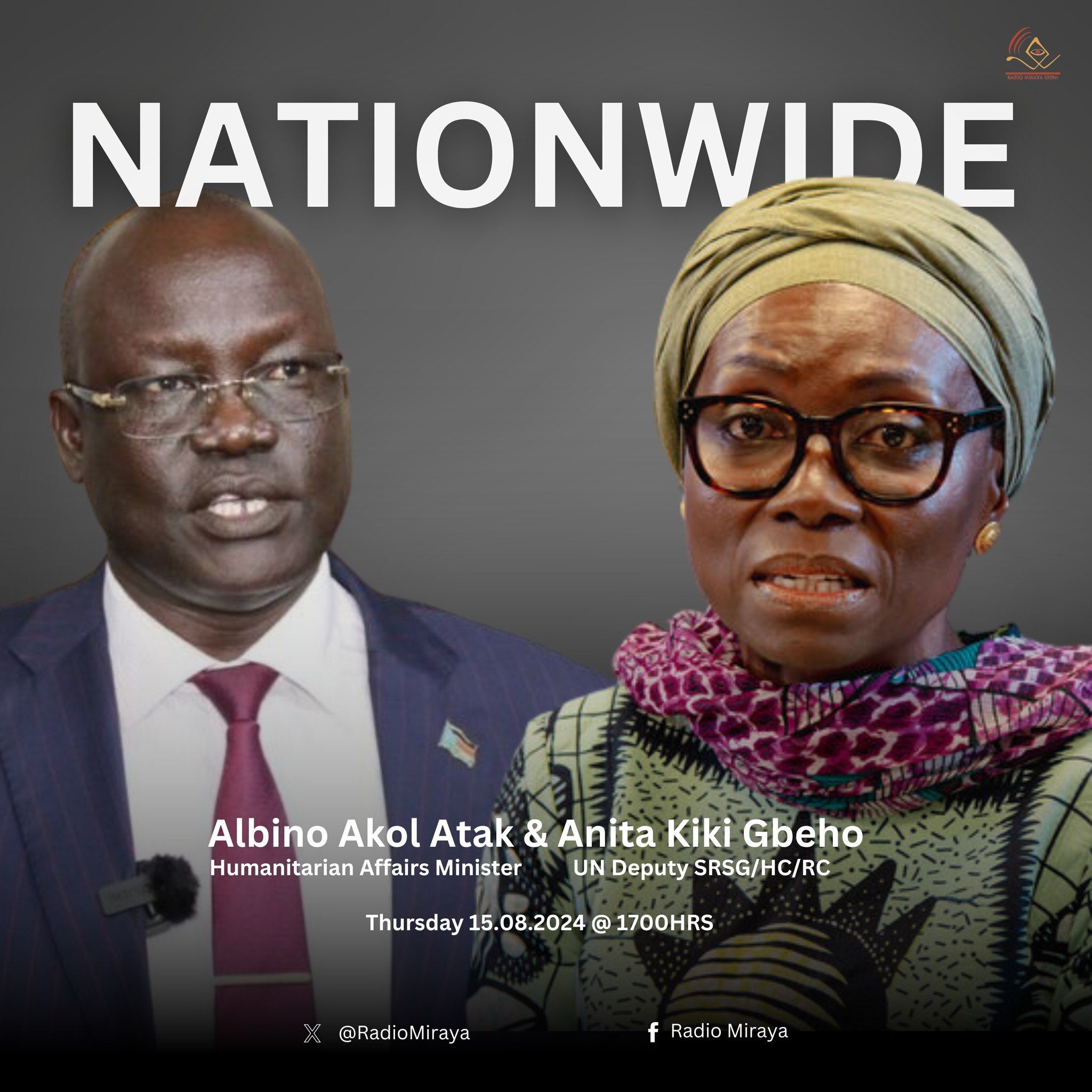 Nationwide: The UN Deputy Special Representative of the Secretary-General and the Humanitarian Affairs Minister Discuss the Humanitarian Situation in South Sudan