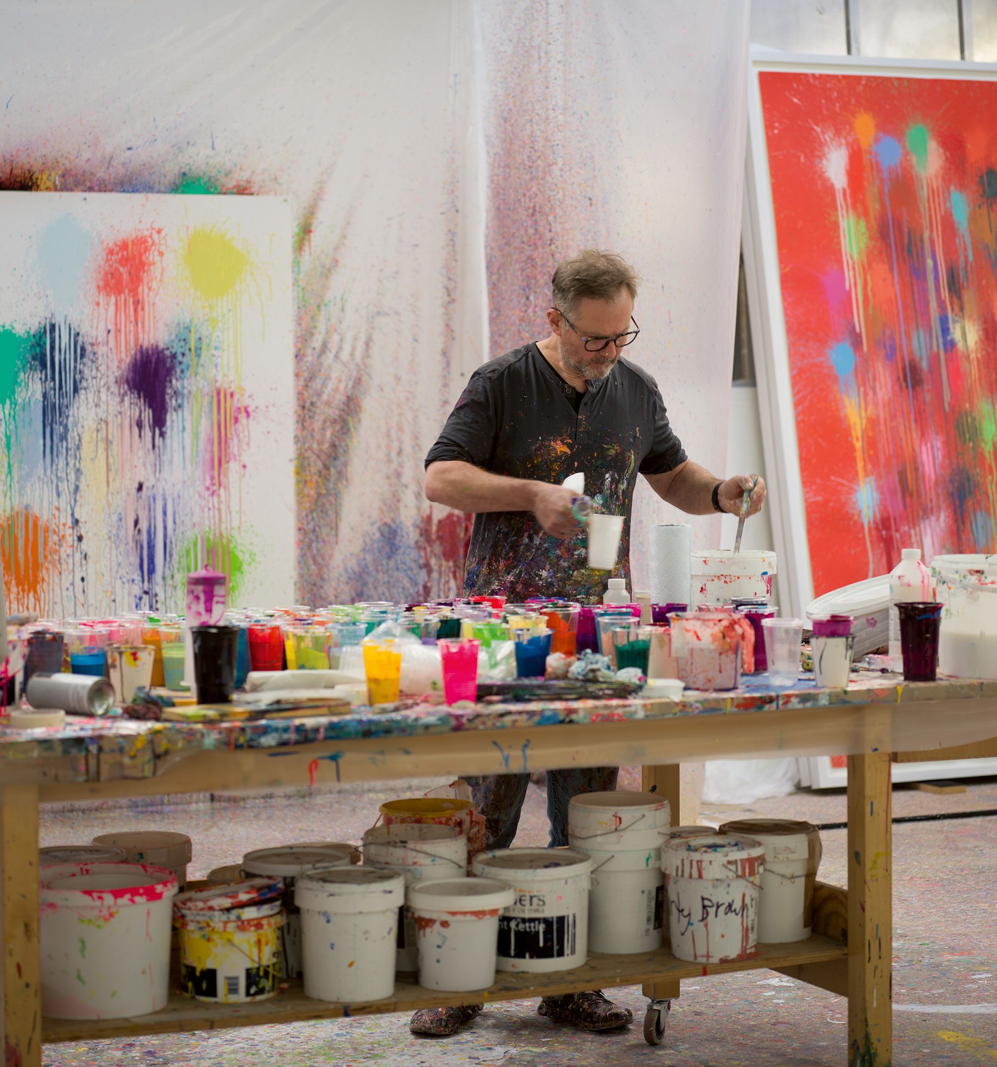 9: Ian Davenport: One of Britain’s foremost contemporary artists whose practice delves into the realms of colour, process and materiality.