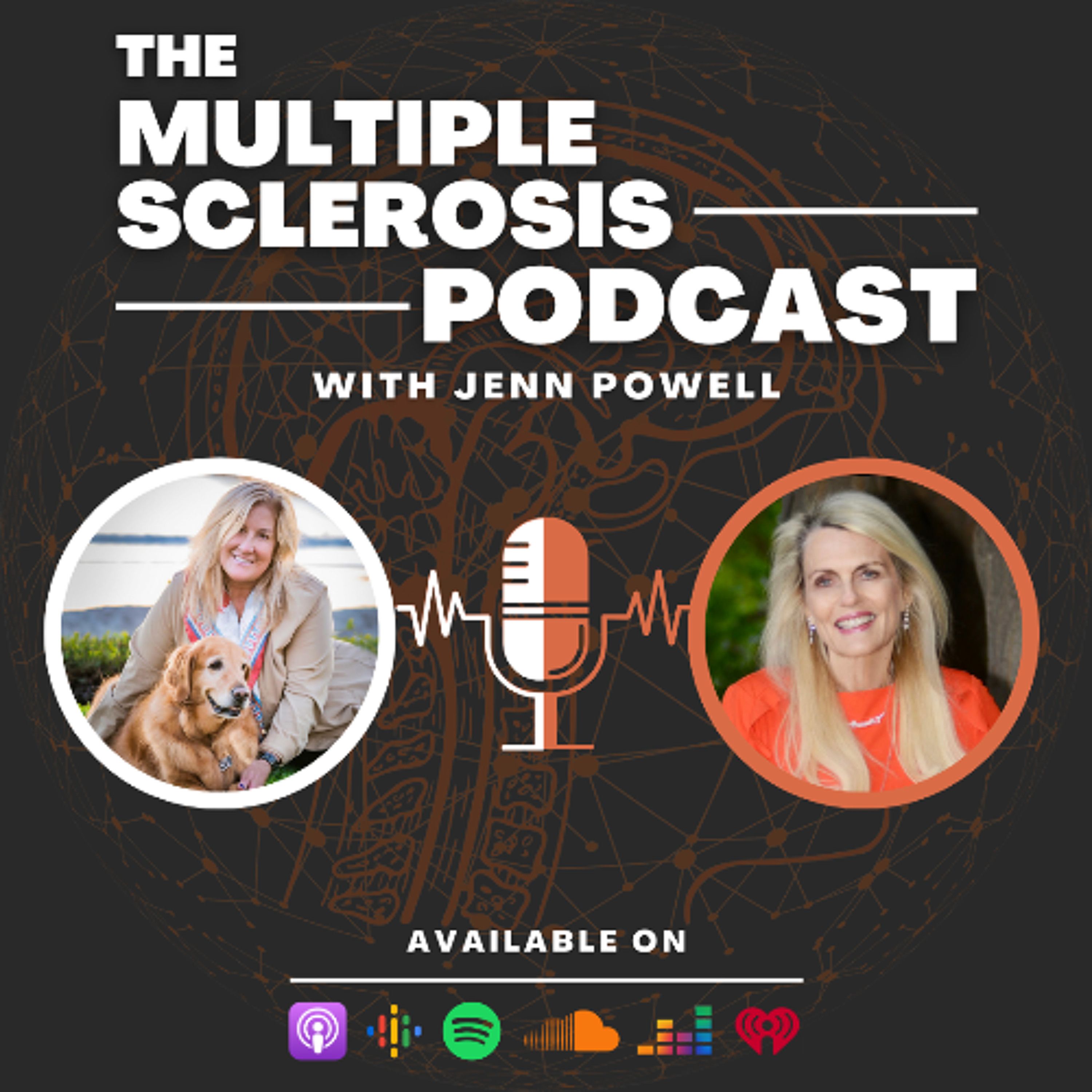 Jenn sits with Nancy Davis, founder of Race to Erase MS episode artwork