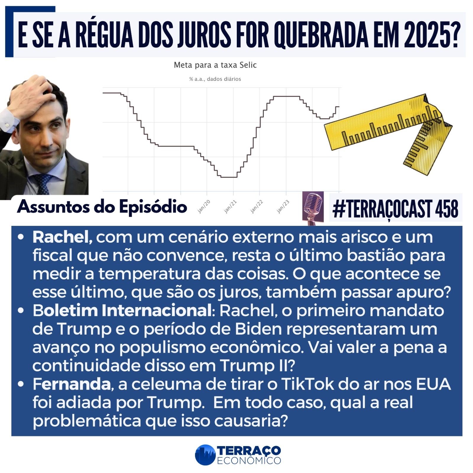E SE A RÉGUA DOS JUROS FOR QUEBRADA EM 2025? no TerraçoCast #458 episode artwork