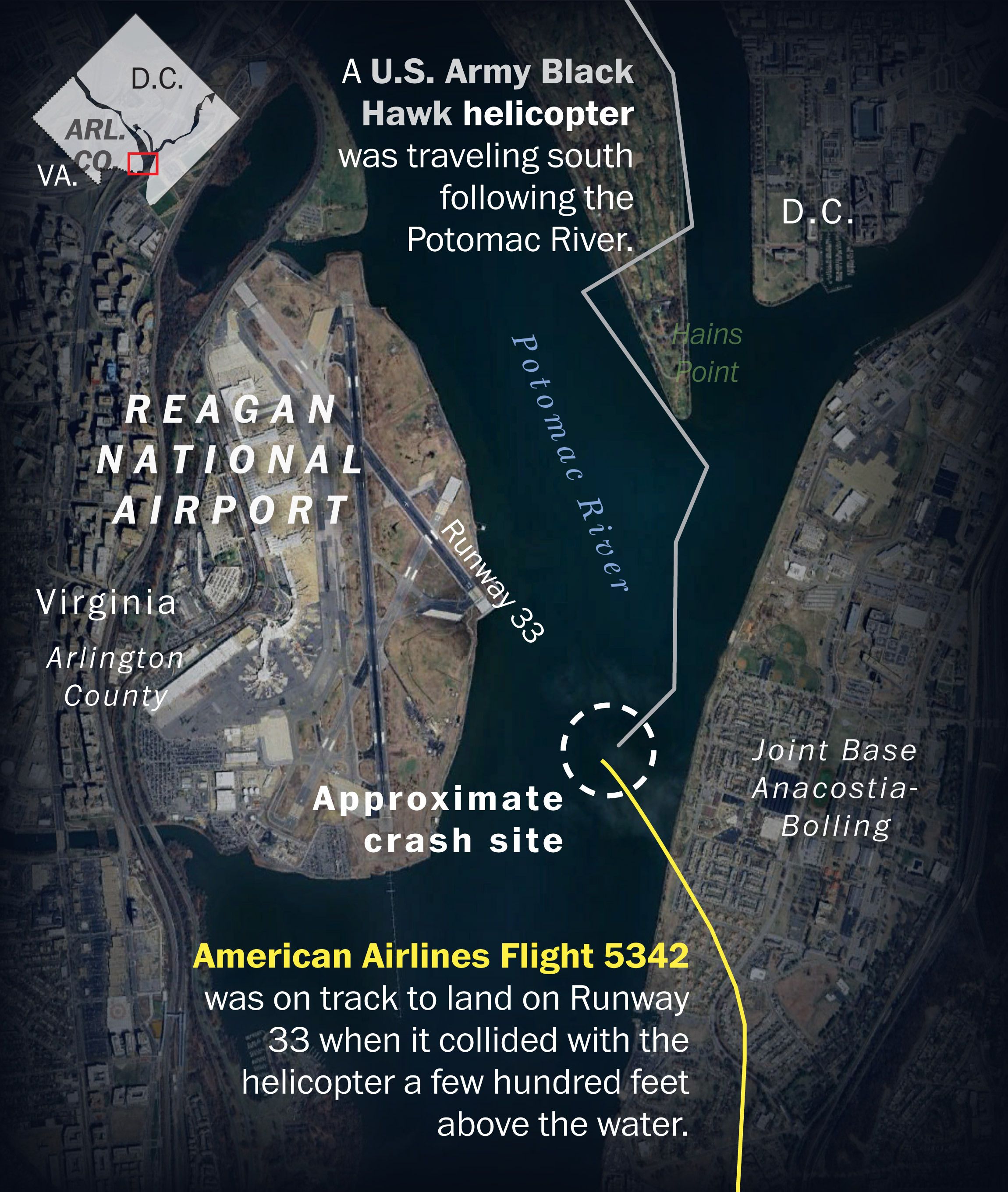 January 30, 2025 - No survivors after mid-air collision between helicopter and passenger jet in Washington DC