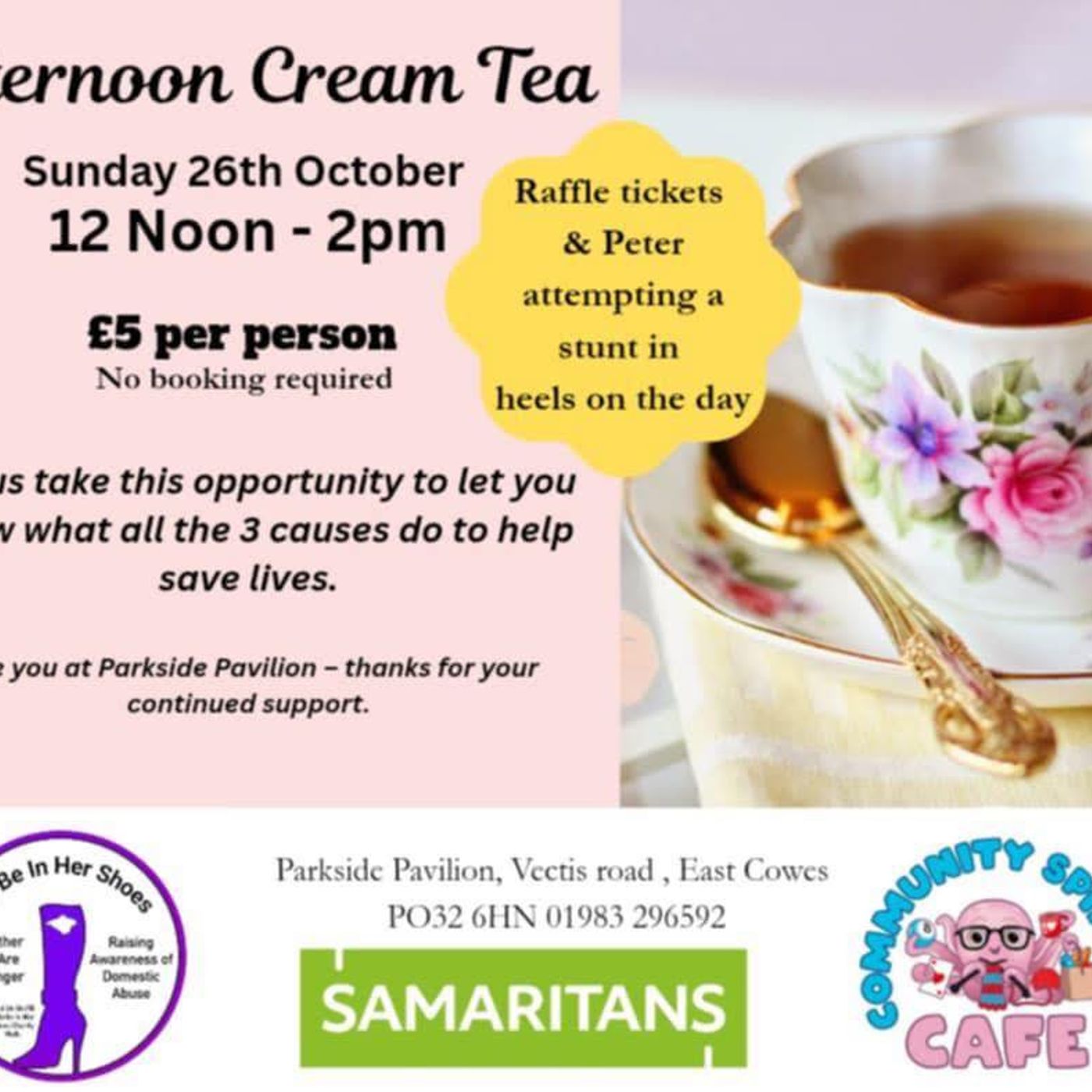 Peter May from To Be In Her Shoes chats with the Saturday Afternoon crew about a fab afternoon tea taking place Sun 26th Oct