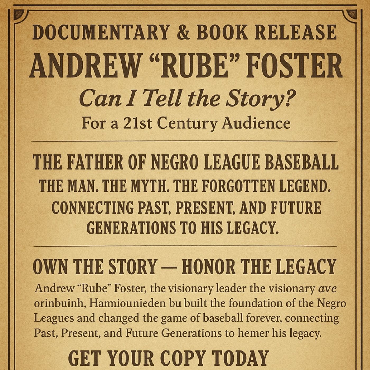 Chapter 5 MLB- Breaking the Color Barrier/Andrew "Rube" Foster