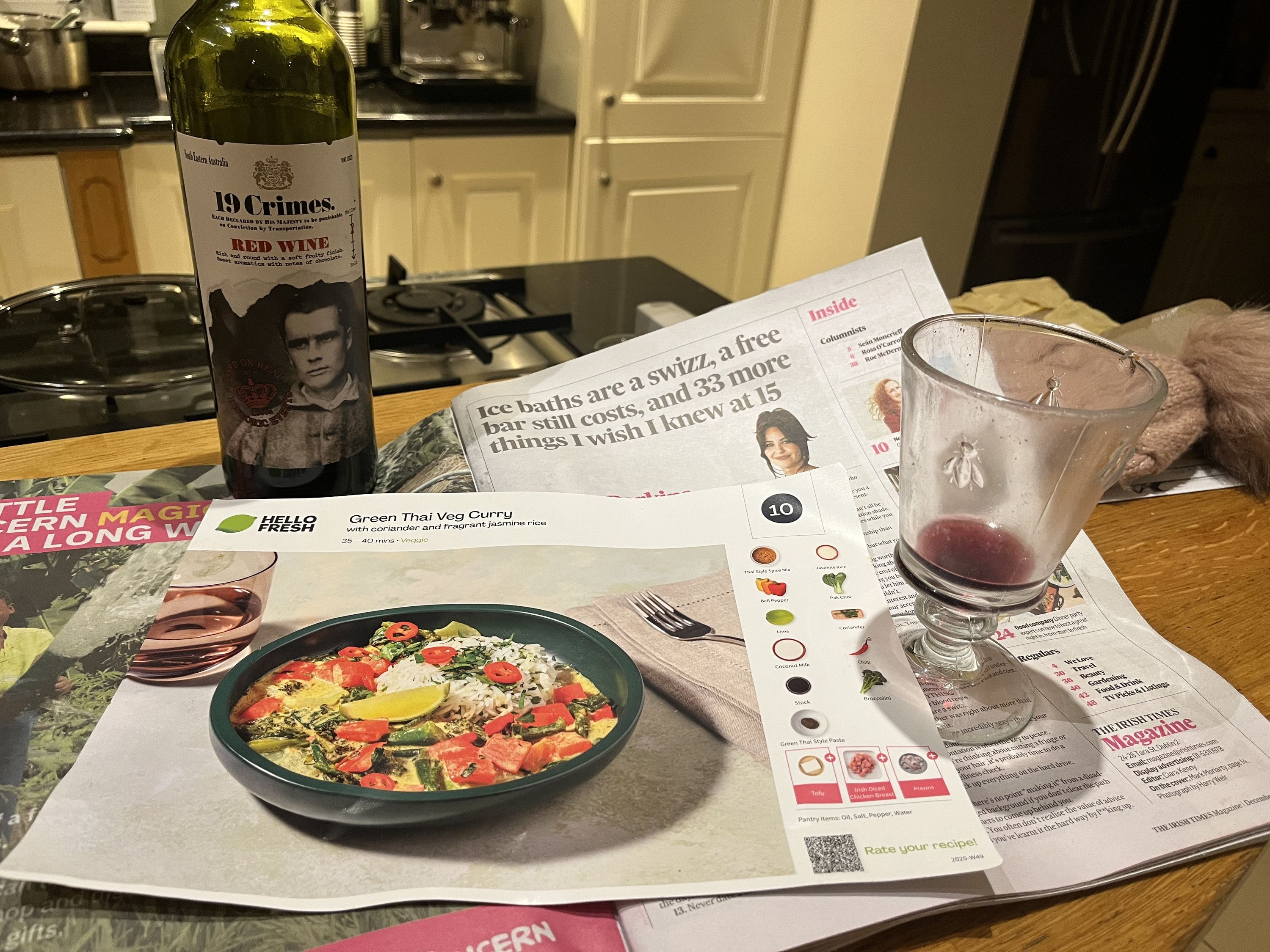 Thai Food with an Ice Bath and 19 Crimes #DecPodPoMo Episode 6/31