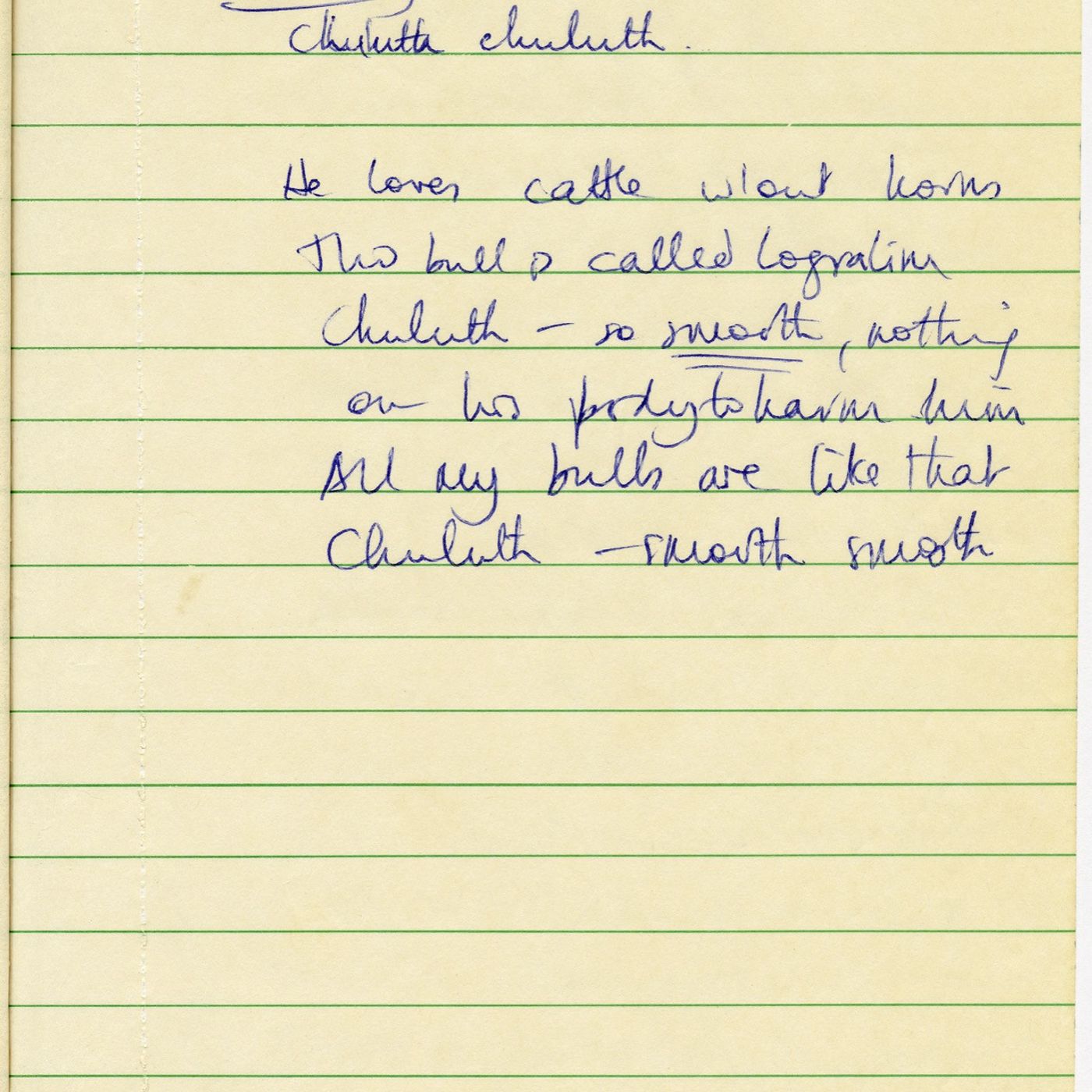 Chuluth: a song for a favourite bull