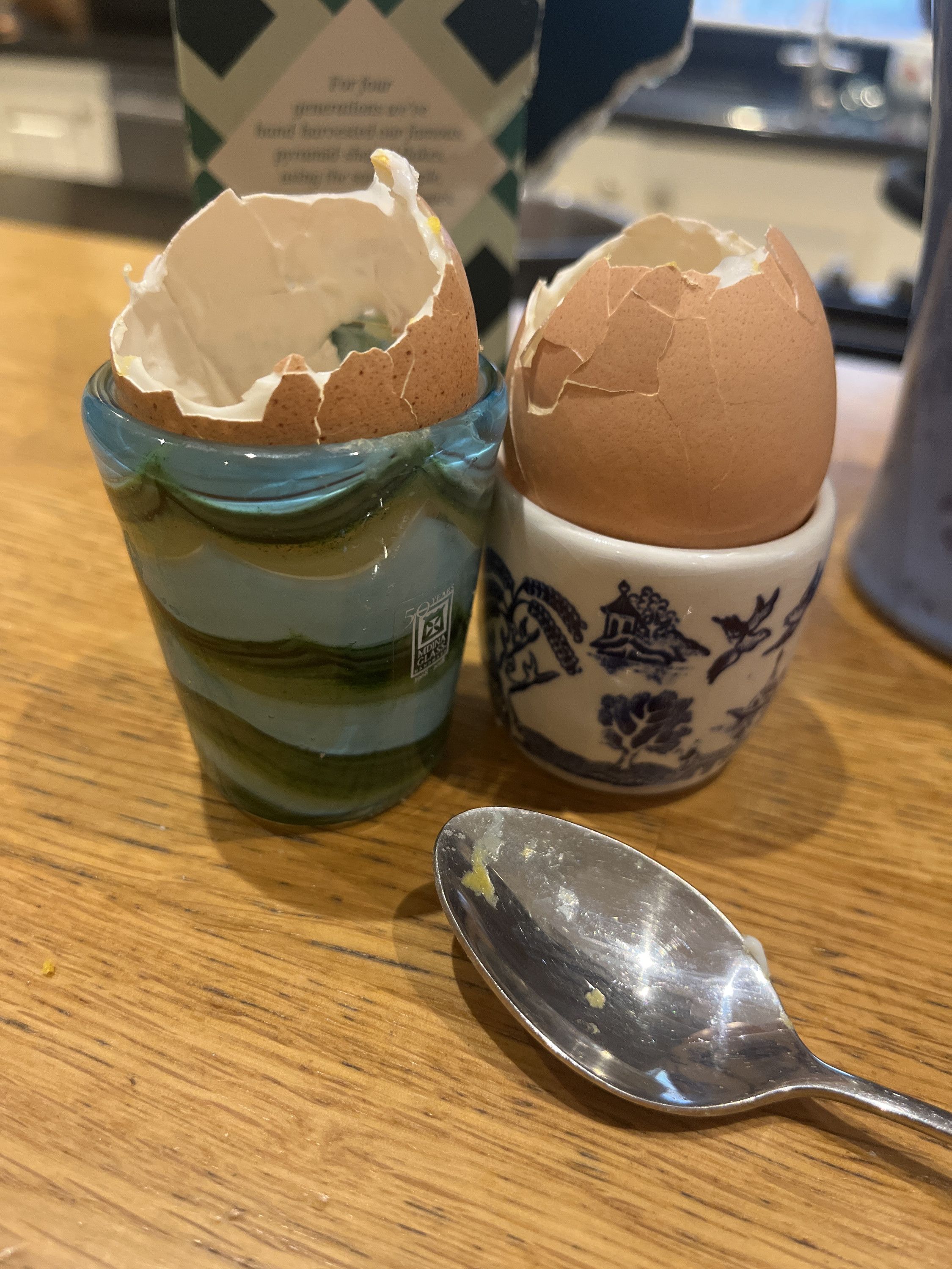 How do you crack your eggs?   Soft boiled eggs.  #audio365 31/365