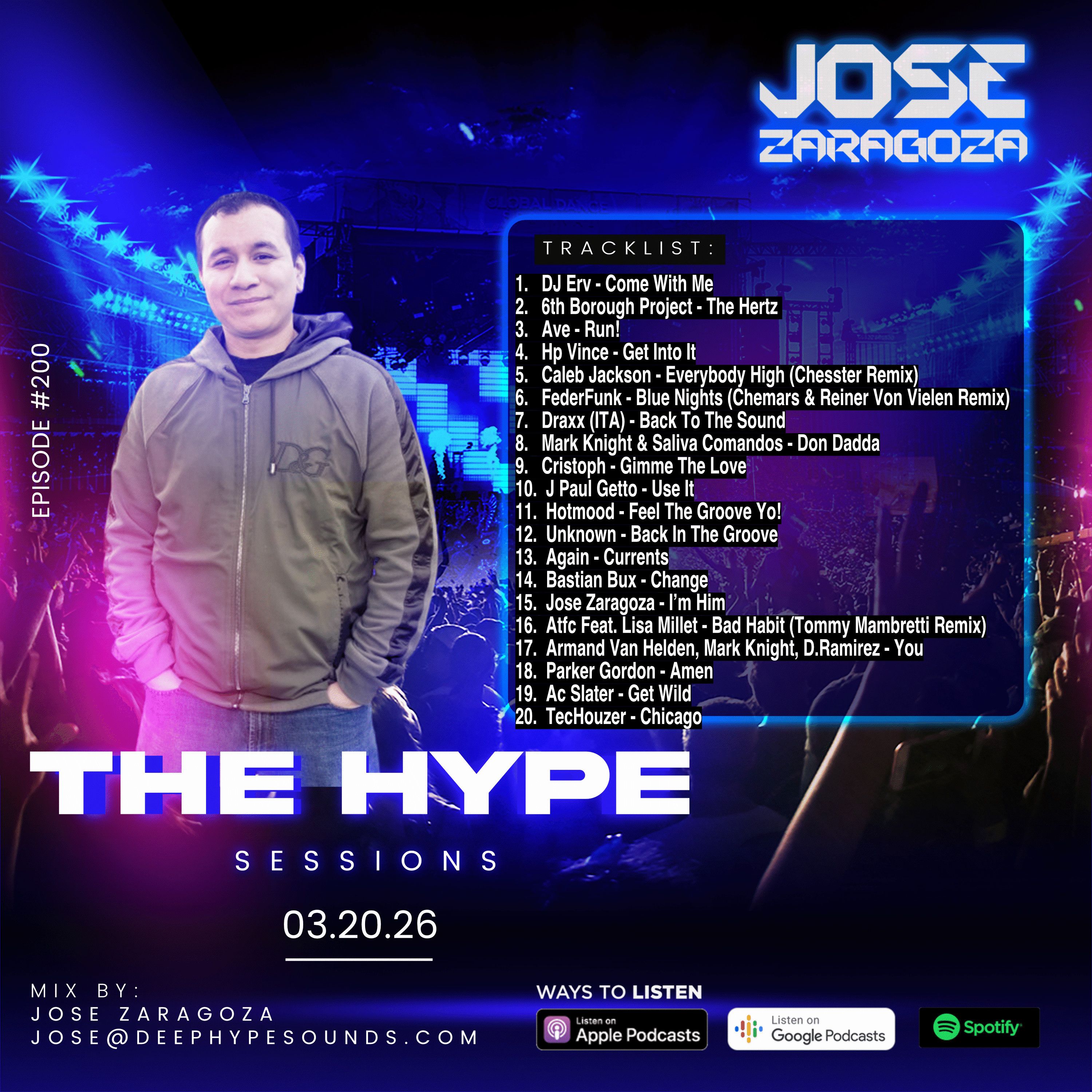 200: Jose Zaragoza - The Hype Sessions Volume # 200 episode artwork
