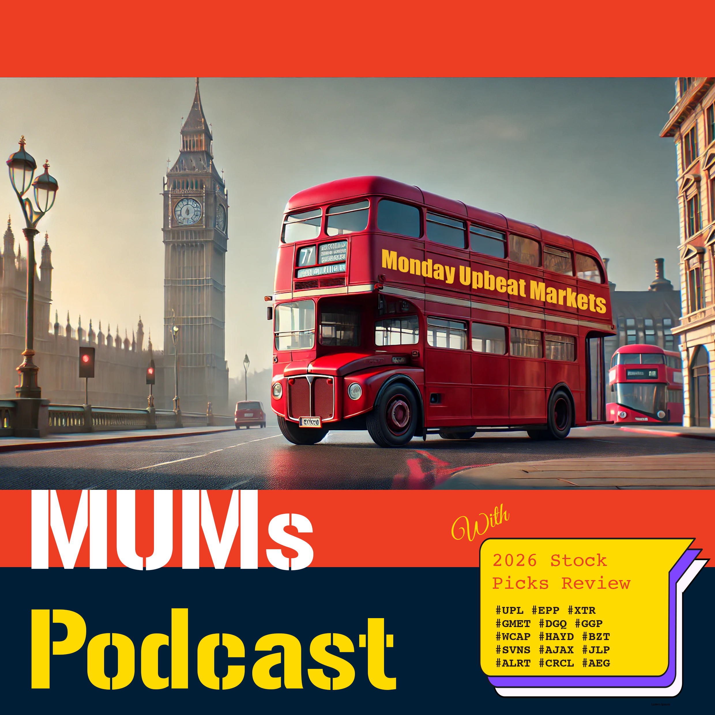 Global Tensions, Inflation & 2026 Stock Picks Review | Monday Upbeat Markets (MUMS) #UPL #EPP #XTR #GMET #DGQ #GGP #WCAP #HAYD #BZT #SVNS #AJAX #JLP #ALRT #CRCL #AEG episode artwork