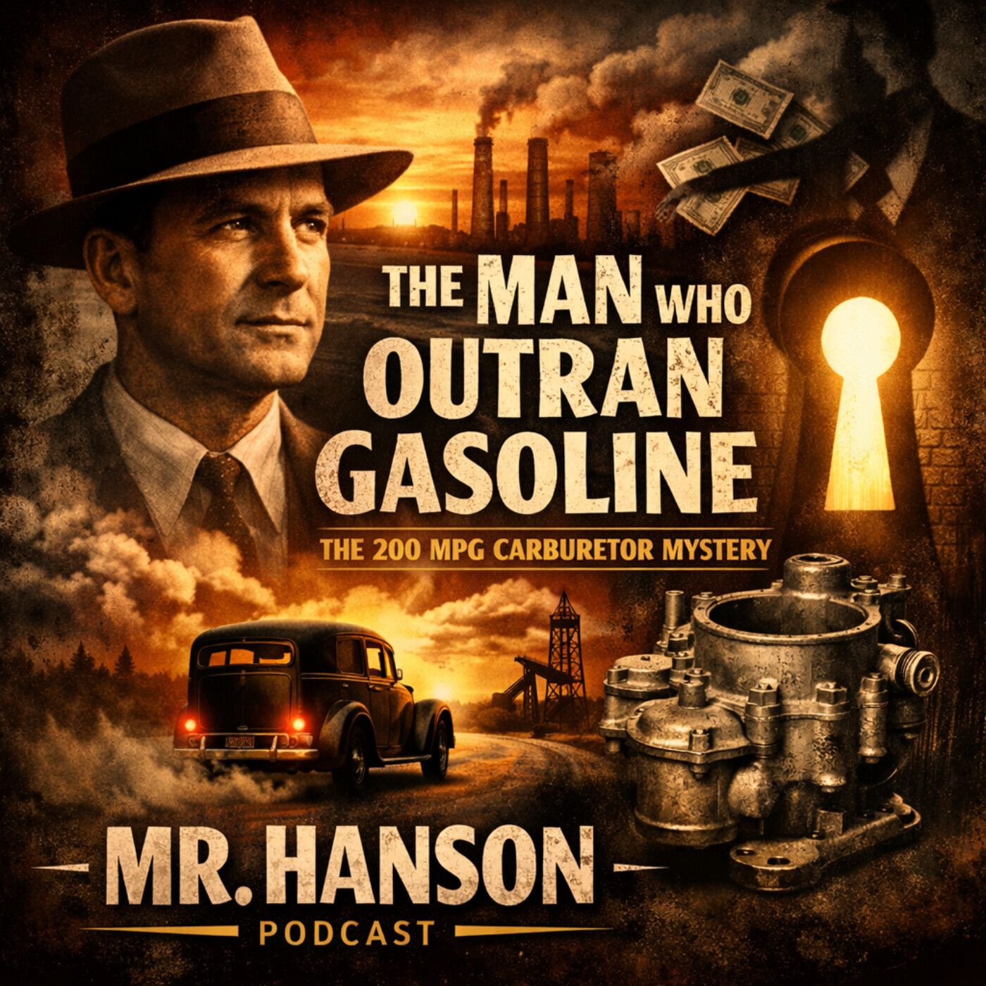 S1 Ep7: The Man Who Outran Gasoline: The Strange Life and Death of Charlie Pogue | The 200 MPG Carburetor Mystery episode artwork
