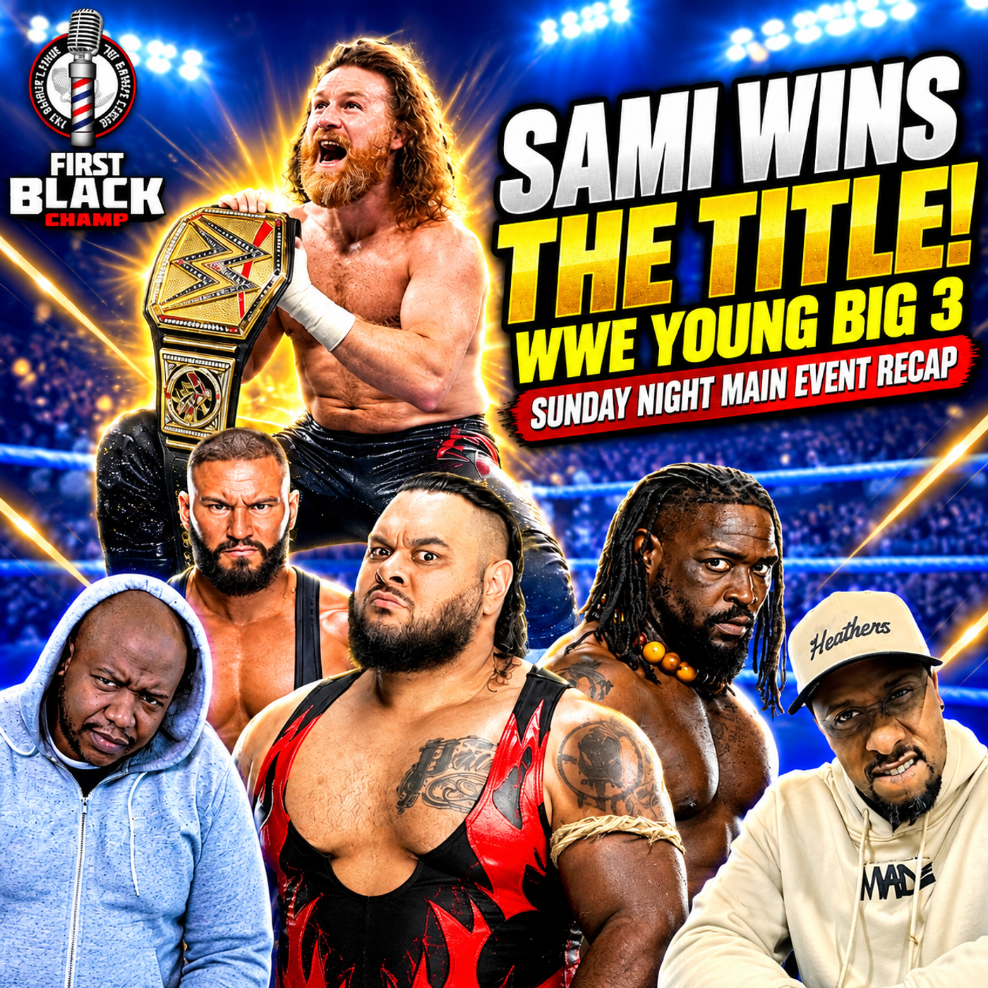 Sami Zayn Wins the WWE Title | WWE Young Big 3 | Sunday Nights Main Event Recap episode artwork
