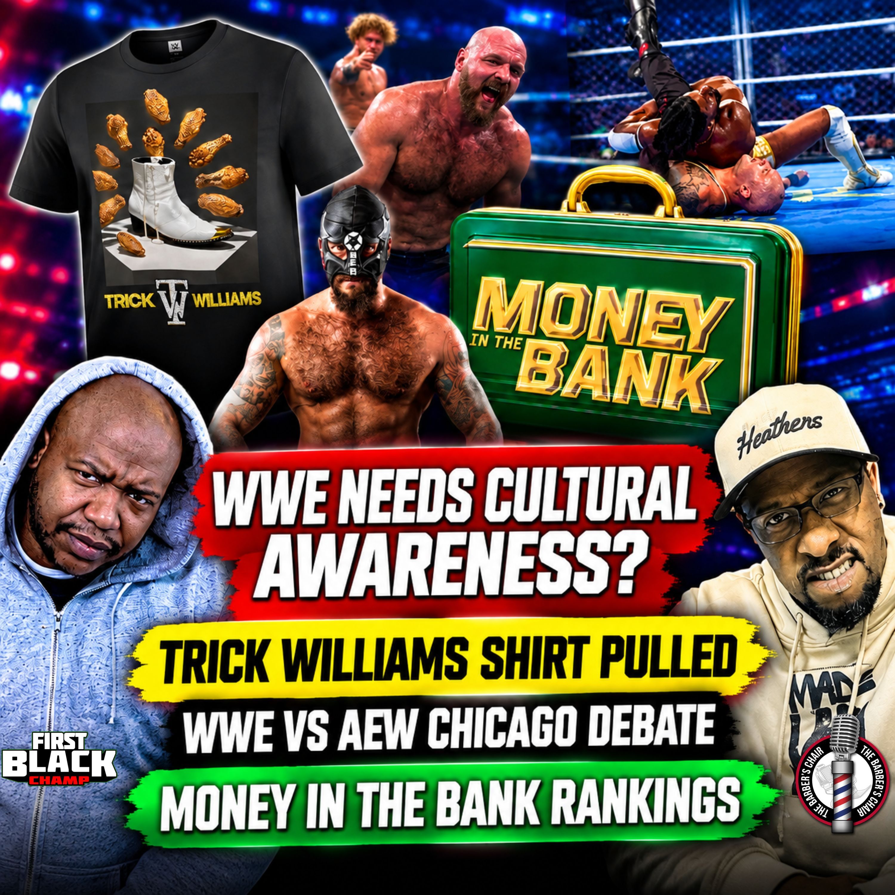 WWE Needs Cultural Awareness? Trick Williams Shirt Pulled, WWE vs AEW Chicago Debate & Money in the Bank Rankings