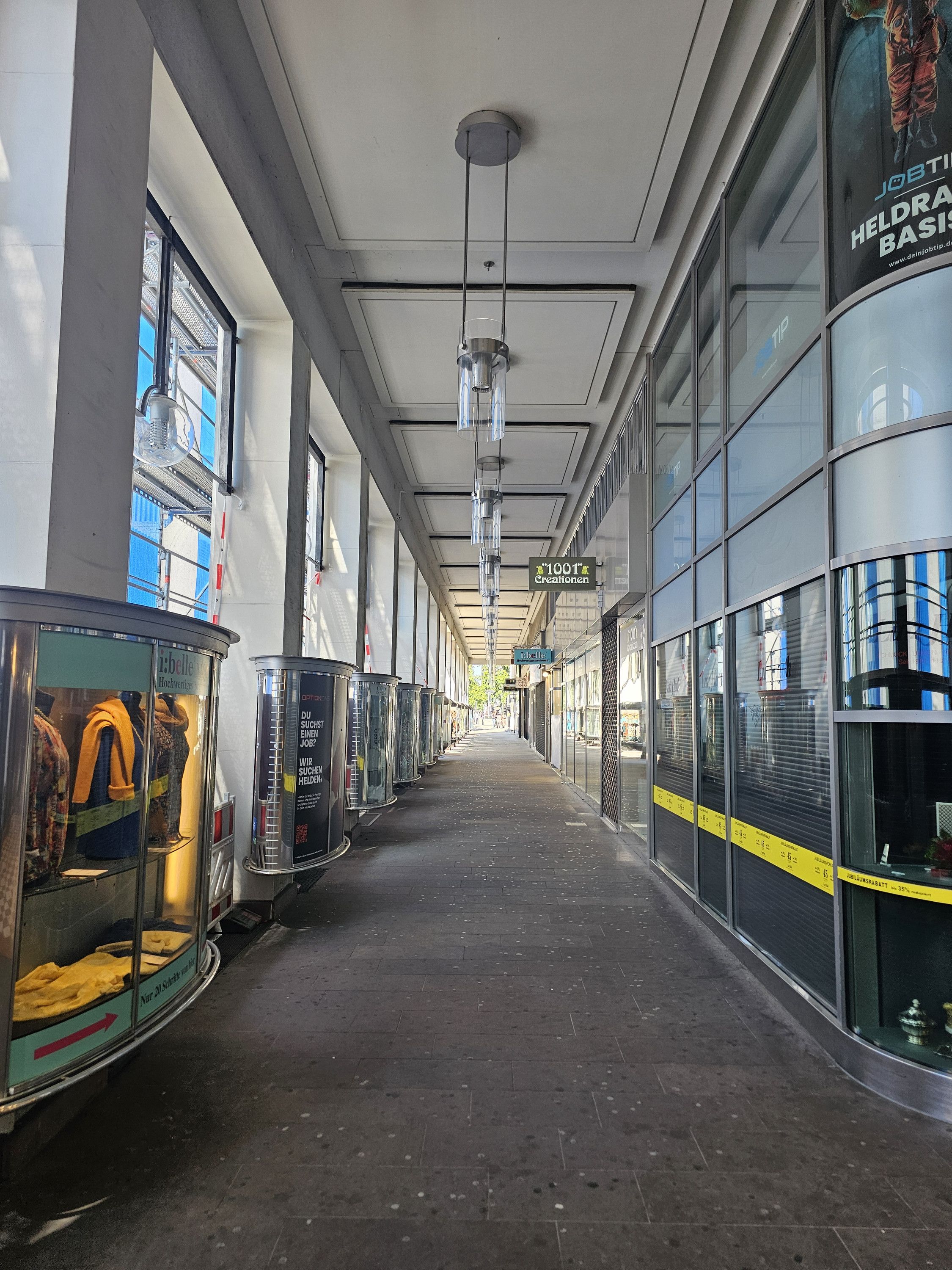Birds nesting in shopping centre scaffolding